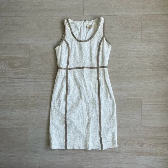 MICHAEL Michael Kors | Dresses | Michael Kors Vintage White Lace Mini Dress  Size 2 Scoop Neck Dress White Lace | Poshmark